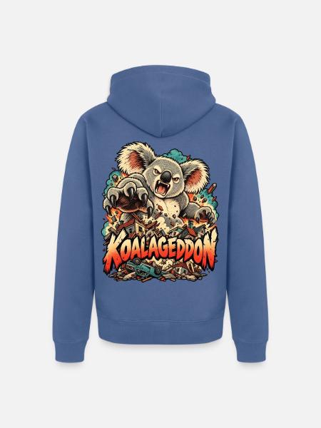 Riesige Koala-Kaiju-Haus Chaos-Tierkunst - Unisex Premium Bio Zip Hoodie - Taubenblau
