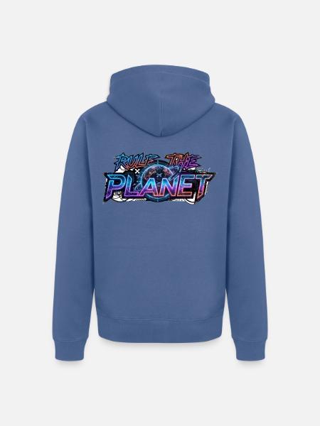 Rule_the_Planet - Unisex Premium Bio Zip Hoodie - Taubenblau