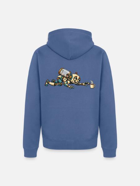 Reservekriecher – Ohne Kaffee kein Antrieb - Unisex Premium Bio Zip Hoodie - Taubenblau