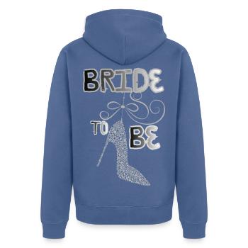 Zukünftige Braut - Unisex Premium Bio Zip Hoodie - Taubenblau - Hinten - Nico (187cm)