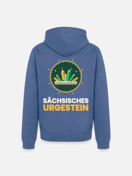 SACHSEN SÄCHSISCHES URGESTEIN - Unisex Premium Bio Zip Hoodie - Taubenblau