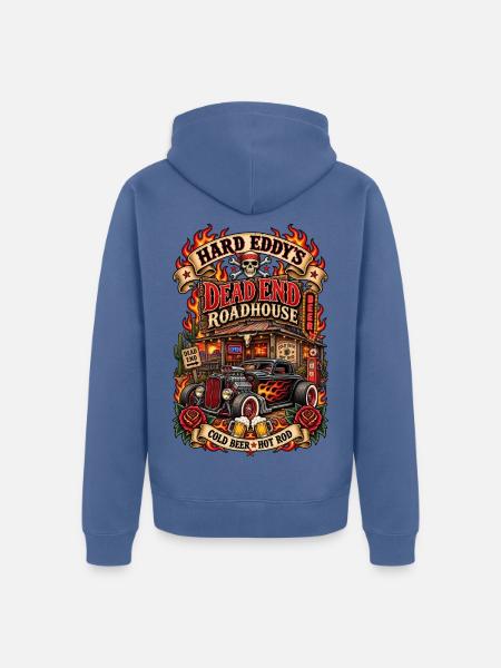 Hard Eddy's Dead End Roadhouse - Unisex Premium Bio Zip Hoodie - Taubenblau