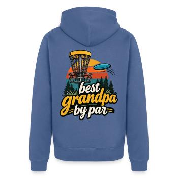 Bester Opa um Par - Unisex Premium Bio Zip Hoodie - Taubenblau - Hinten - Nico (187cm)