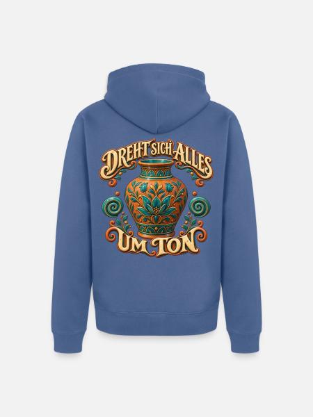 Dreht sich Alles um Ton - Unisex Premium Bio Zip Hoodie - Taubenblau