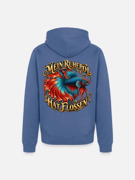 Bunter Betta mit Prunkflossen - Unisex Premium Bio Zip Hoodie - Taubenblau