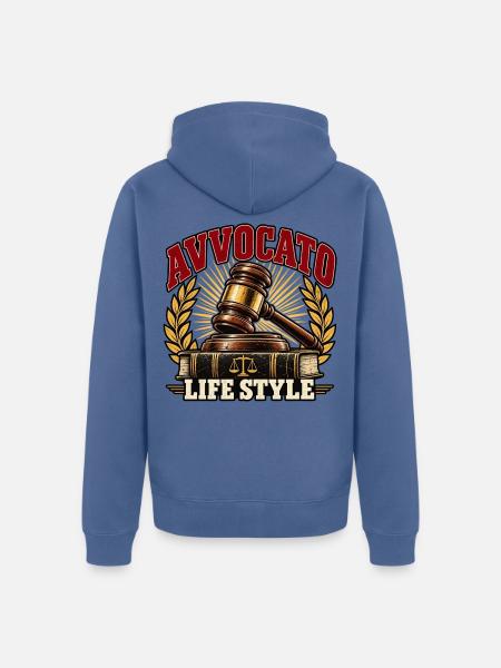 Lebensstil-Anwalt: Recht und Stolz - Unisex Premium Bio Zip Hoodie - Taubenblau