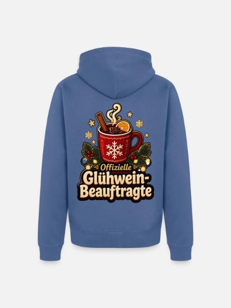 Offizielle Glühwein-Beauftragte Weihnachtsmarkt - Unisex Premium Bio Zip Hoodie - Taubenblau