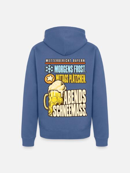 Wetterbericht Bayern Schneemaß - Unisex Premium Bio Zip Hoodie - Taubenblau