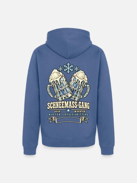 Schneemaß-Gang Fortgeschrittene - Unisex Premium Bio Zip Hoodie - Taubenblau