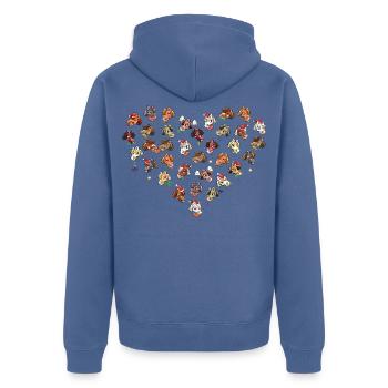 Pony Weihnachts-Herz - Unisex Premium Bio Zip Hoodie - Taubenblau - Hinten - Nico (187cm)
