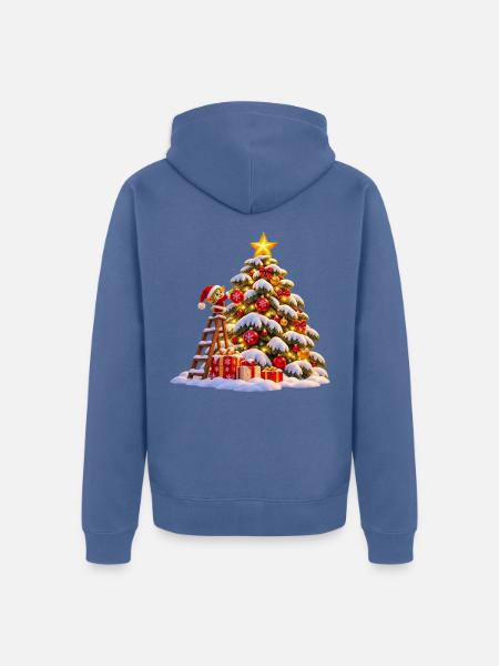Winterlicher Weihnachtsbaum mit Stern Wenuma - Unisex Premium Bio Zip Hoodie - Taubenblau