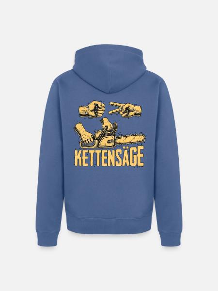 Schere Stein Kettensäge - Unisex Premium Bio Zip Hoodie - Taubenblau