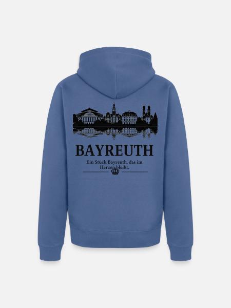 Bayreuth Skyline Silhouette - Unisex Premium Bio Zip Hoodie - Taubenblau