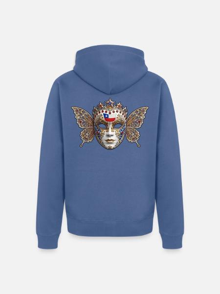 Goldene Flügel maskieren Chile - Unisex Premium Bio Zip Hoodie - Taubenblau