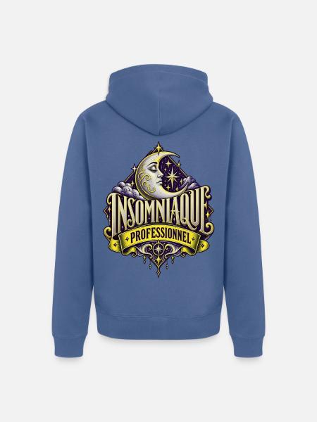 Beruflicher Schlafloser - Unisex Premium Bio Zip Hoodie - Taubenblau