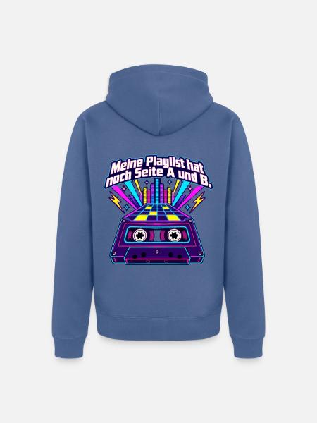 80er Musikfan Mixtape Kassette Nostalgie - Unisex Premium Bio Zip Hoodie - Taubenblau