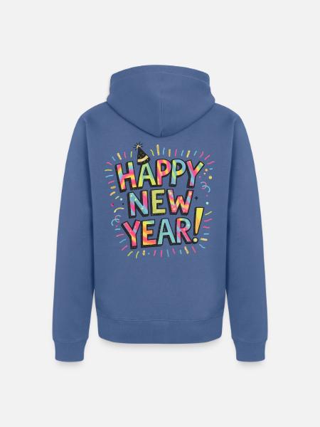 Alles Gute zum neuen Jahr - Unisex Premium Bio Zip Hoodie - Taubenblau