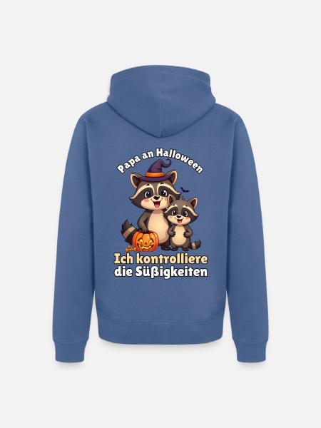 Papa an Halloween kontrolliert Süßigkeiten - Unisex Premium Bio Zip Hoodie - Taubenblau