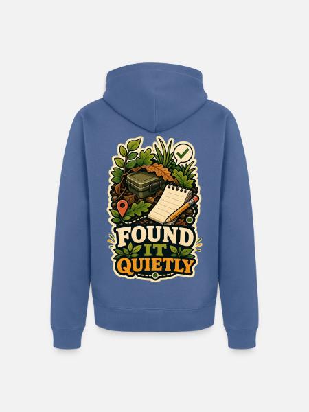 FOUND IT QUIETLY - Unisex Premium Bio Zip Hoodie - Taubenblau