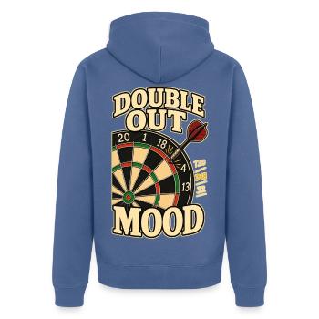 DOUBLE OUT MOOD - Unisex Premium Bio Zip Hoodie - Taubenblau - Hinten - Nico (187cm)