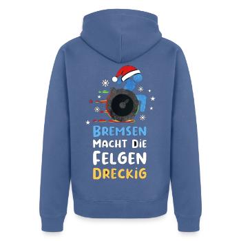 Bremsen Macht Die Felgen Dreckig Rollstuhl Xmas - Unisex Premium Bio Zip Hoodie - Taubenblau - Hinten - Nico (187cm)