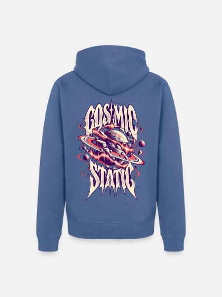 Kosmische Psychedelik Planet - Unisex Premium Bio Zip Hoodie - Taubenblau