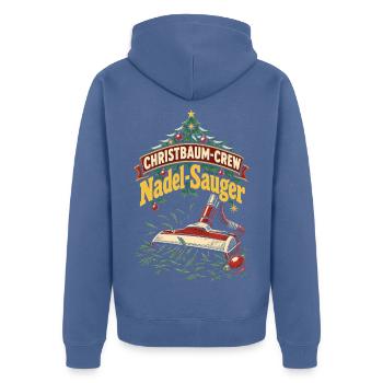Christbaum-Crew Nadel-Sauger - Unisex Premium Bio Zip Hoodie - Taubenblau - Hinten - Nico (187cm)