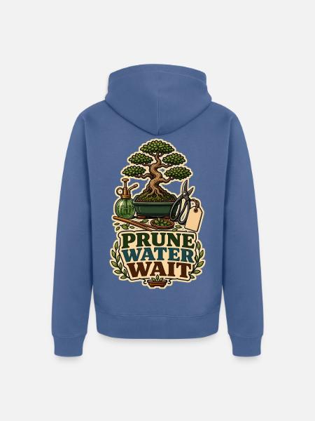 PRUNE WATER WAIT Pflanzen - Unisex Premium Bio Zip Hoodie - Taubenblau