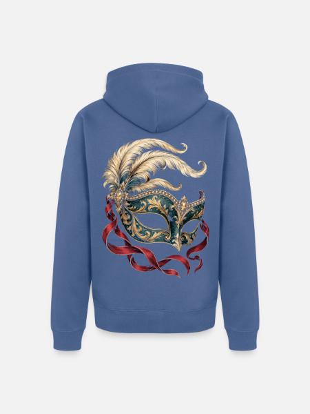 Burlesque Mask - Unisex Premium Bio Zip Hoodie - Taubenblau