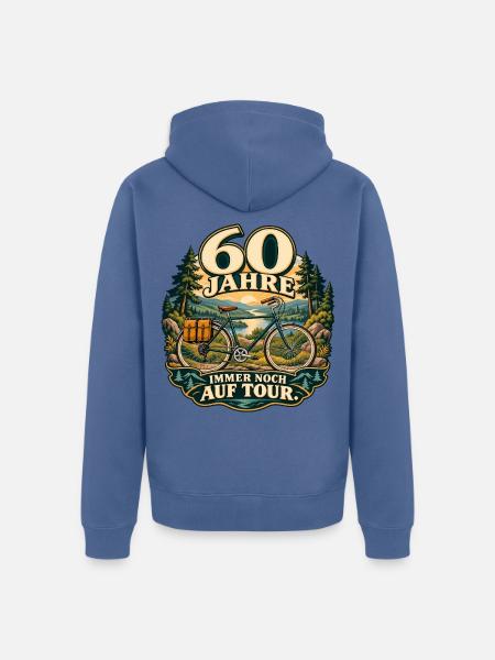 60 Jahre Tour – Fahrrad Jubiläum - Unisex Premium Bio Zip Hoodie - Taubenblau