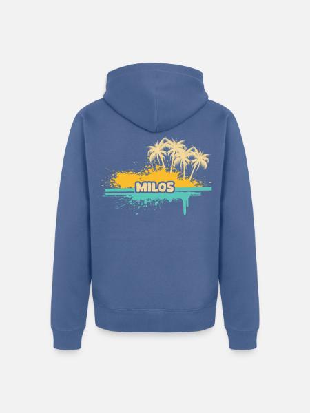 Geschenk für Milos - Unisex Premium Bio Zip Hoodie - Taubenblau