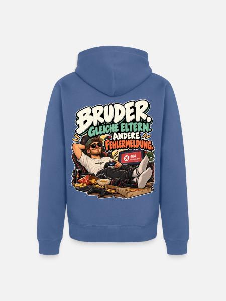 Bruder 404 Fehlermeldung - Unisex Premium Bio Zip Hoodie - Taubenblau