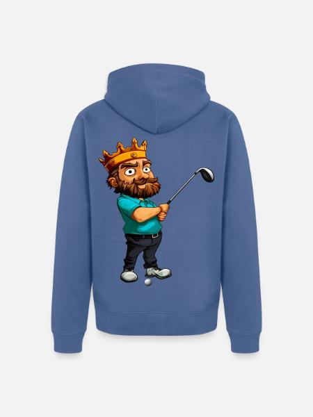 Könige Golf / Golfer King - Unisex Premium Bio Zip Hoodie - Taubenblau