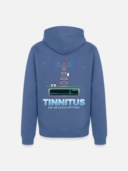 TINNITUS IMMER AUF EMPFANG - Unisex Premium Bio Zip Hoodie - Taubenblau