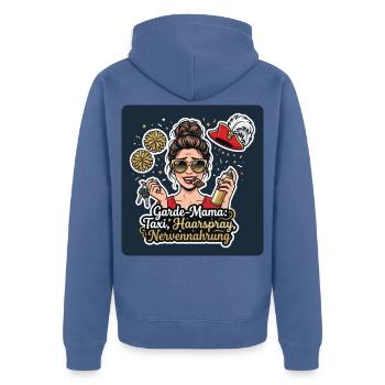 Garde-Mama – Taxi, Haarspray, Nerven - Unisex Premium Bio Zip Hoodie - Taubenblau - Hinten - Nico (187cm)