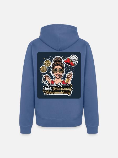 Garde-Mama – Taxi, Haarspray, Nerven - Unisex Premium Bio Zip Hoodie - Taubenblau