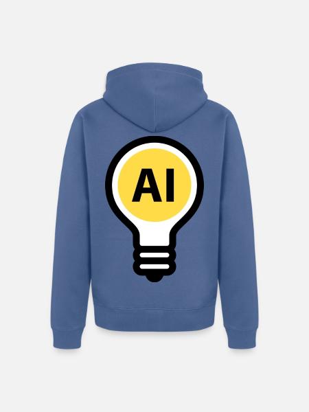 Glühbirne - Künstliche Intelligenz Cyber-Intelligz - Unisex Premium Bio Zip Hoodie - Taubenblau