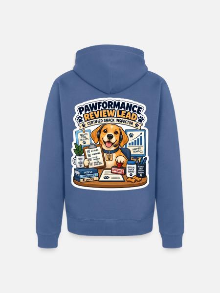 Pfotenprüfer Büro-Inspektor - Unisex Premium Bio Zip Hoodie - Taubenblau