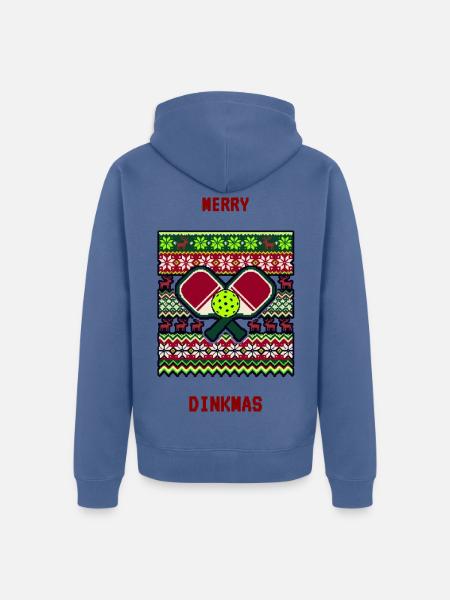 Herz Golf im Winterstrick-Muster - Unisex Premium Bio Zip Hoodie - Taubenblau