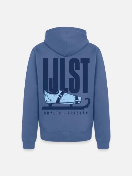 IJlst Drylts Friesland Holzschlittschuh Design - Unisex Premium Bio Zip Hoodie - Taubenblau