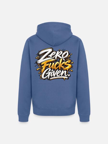 Zero Fucks Given Graffiti - Unisex Premium Bio Zip Hoodie - Taubenblau