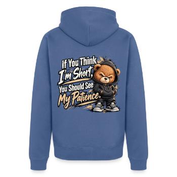 8591be6f-4caa-430e-a4a7-68b3026f15bb - Unisex Premium Bio Zip Hoodie - Taubenblau - Hinten - Nico (187cm)