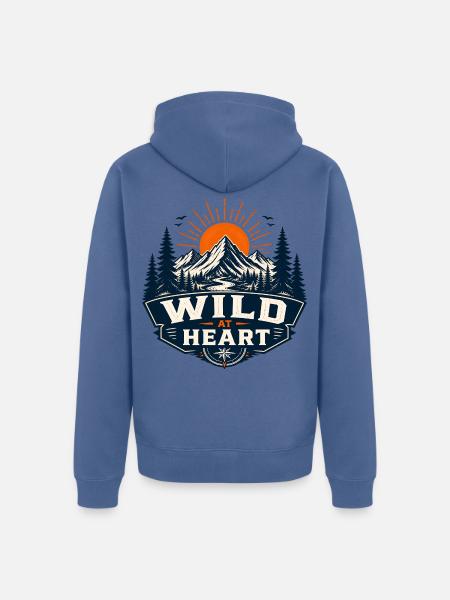 Wild at Heart Bergwelt - Unisex Premium Bio Zip Hoodie - Taubenblau