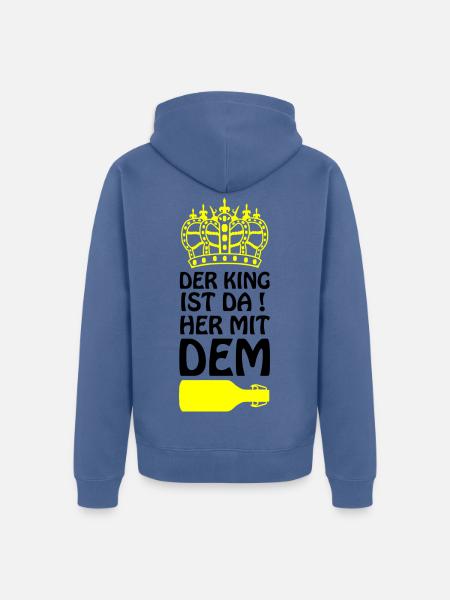 Königliche Silhouette Bier - Unisex Premium Bio Zip Hoodie - Taubenblau