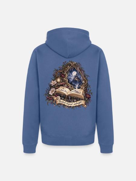 Mitternachtsbuchtraum Märchenwelt - Unisex Premium Bio Zip Hoodie - Taubenblau