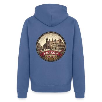 Krakauer Polen Reiseabzeichen St. Marien-Souvenir - Unisex Premium Bio Zip Hoodie - Taubenblau - Hinten - Nico (187cm)