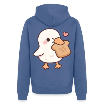 Süße Ente liebt Brot-Toast - Unisex Premium Bio Zip Hoodie - Taubenblau - Hinten - Nico (187cm)