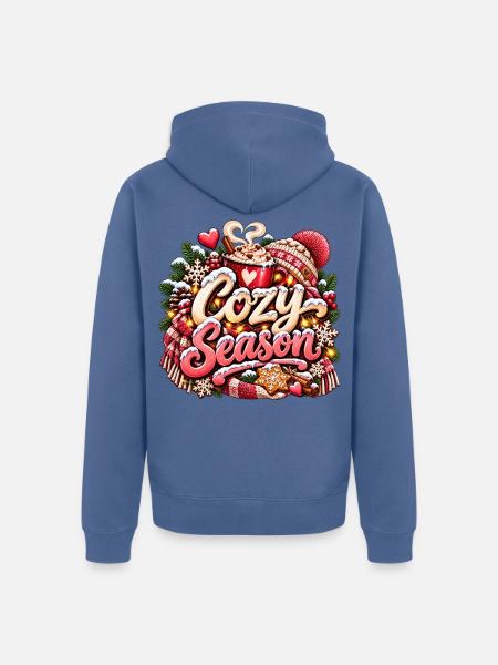 Gemütliche Saison - Unisex Premium Bio Zip Hoodie - Taubenblau