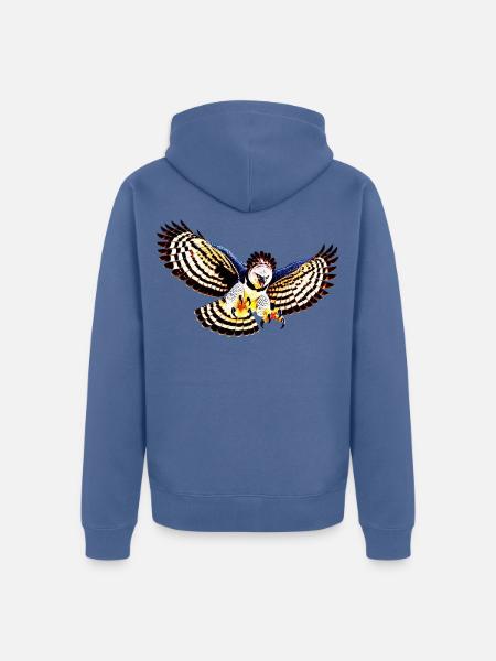 Harpyie fliegt - Unisex Premium Bio Zip Hoodie - Taubenblau