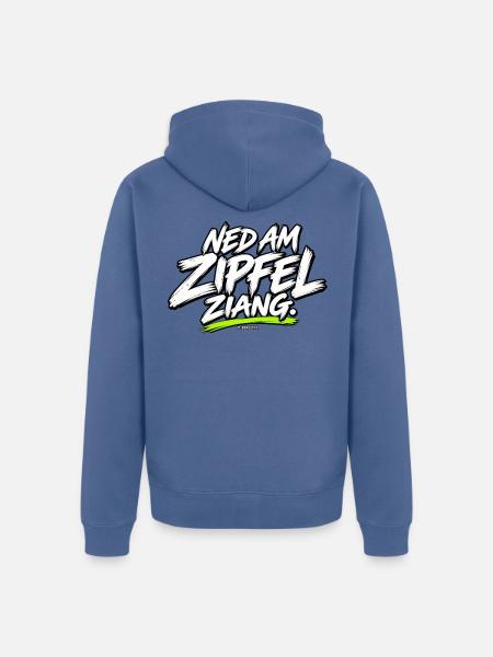 Ned am Zipfelzang - Unisex Premium Bio Zip Hoodie - Taubenblau